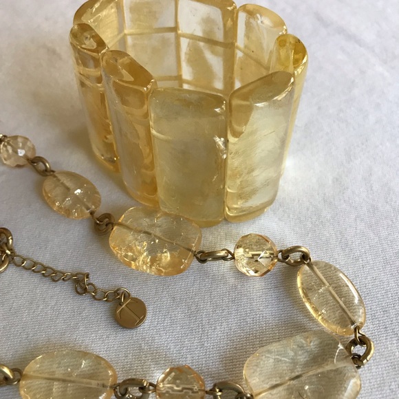 Talbots Jewelry - Talbots Soft Lemon Necklace and Bracelet Set